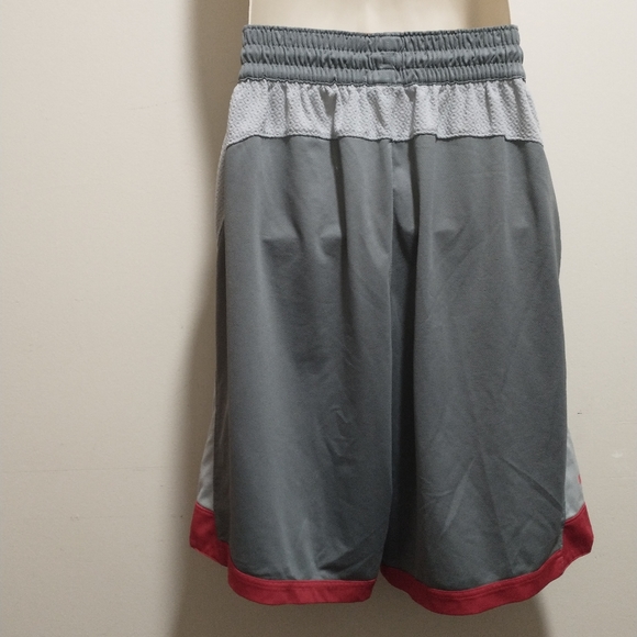 (L) Grey with Red Trim Nike Basketball Shorts - Picture 11 of 12
